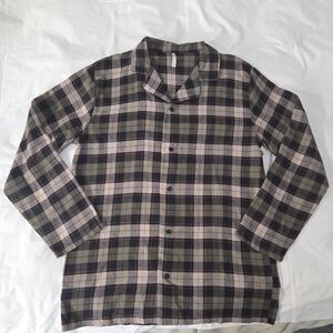 Plaid Button-Up Men's Pajama Top